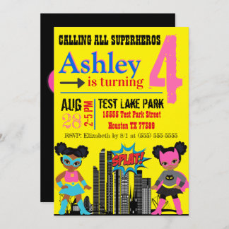 Black Superhero Invitation