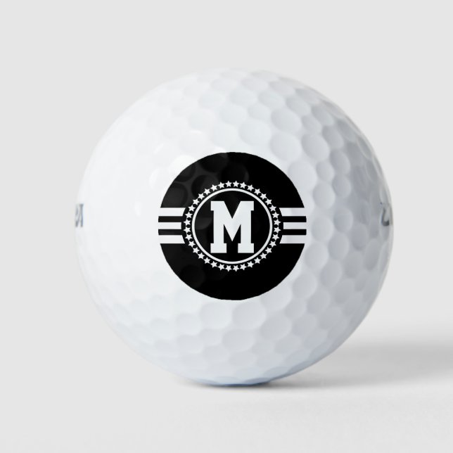 Black Superstar Monogram Golf Balls (Front)