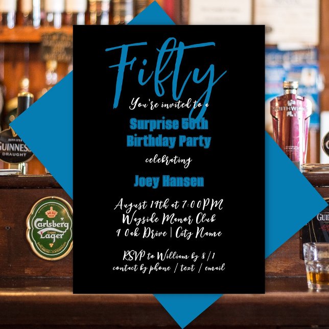 Black Surprise Party Invitations For Guys (Creator Uploaded)