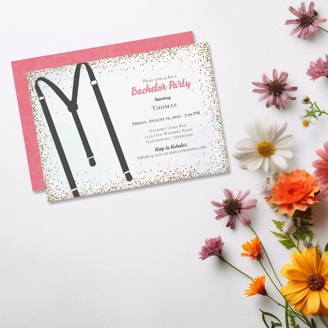 Black Suspenders Bachelor Party Invitation (Creator Uploaded)