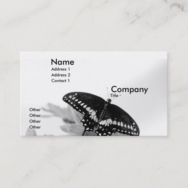 Black Swallowtail Business Card (Front)