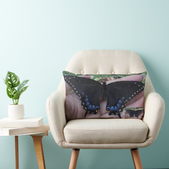 Black Swallowtail Butterfly #1 Lumbar Cushion (Chair)