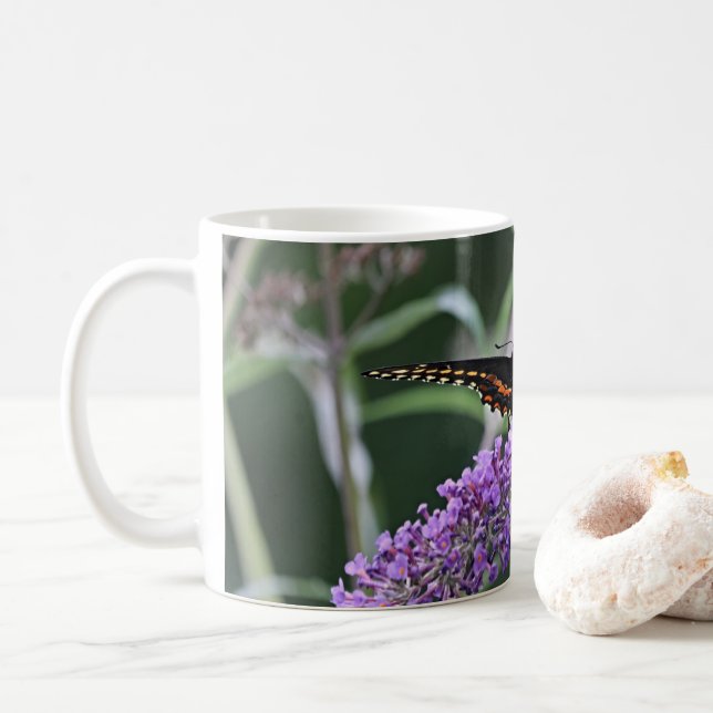 Black swallowtail butterfly coffee mug (With Donut)