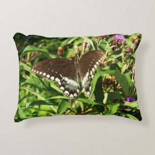 Black Swallowtail Butterfly Nature Photography Decorative Cushion