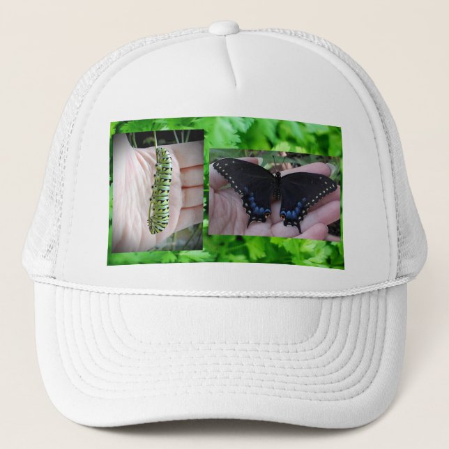 Black Swallowtail Caterpillar/Butterfly  Trucker Hat (Front)