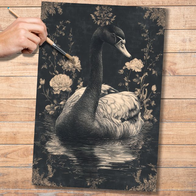 Black Swan 1 Decoupage Paper (Creator Uploaded)