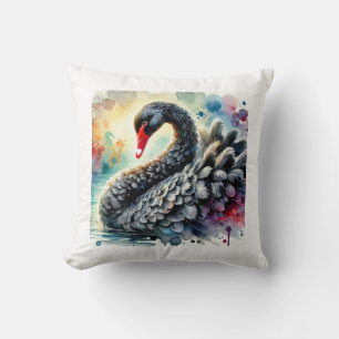 Black Swan 210824AREF133 - Watercolor Cushion