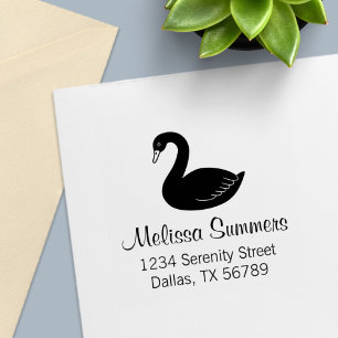 Black Swan Address Self-inking Stamp