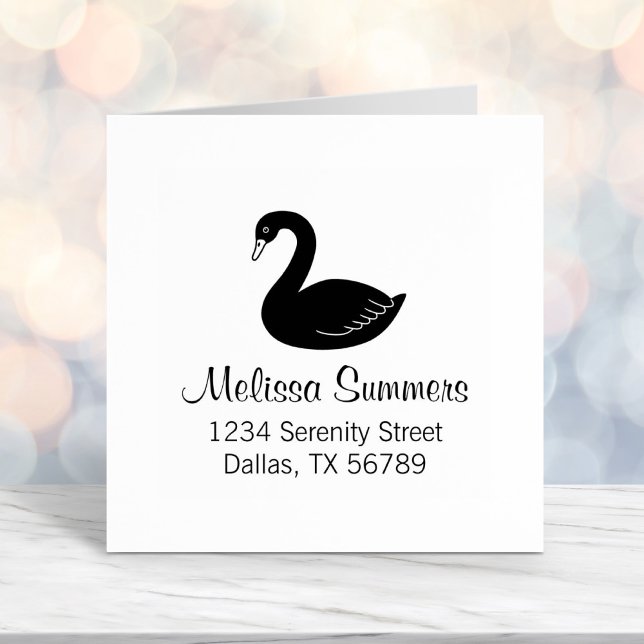 Black Swan Address Self-inking Stamp (Creator Uploaded)
