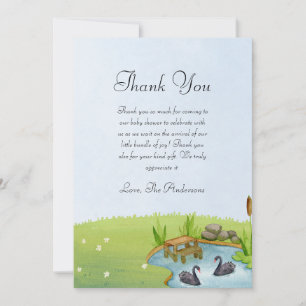Black Swan Baby Shower Thank You Card