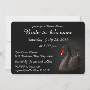 Black Swan Bridal Shower Invitation