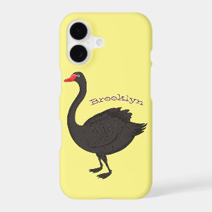 Black swan cartoon illustration 