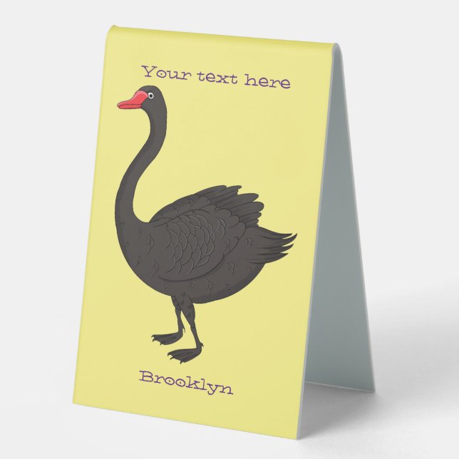 Black swan cartoon illustration  (Front)