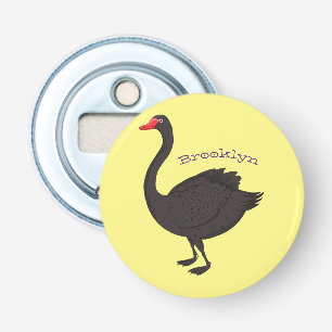 Black swan cartoon illustration bottle opener