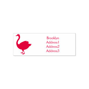 Black swan cartoon illustration  self-inking stamp