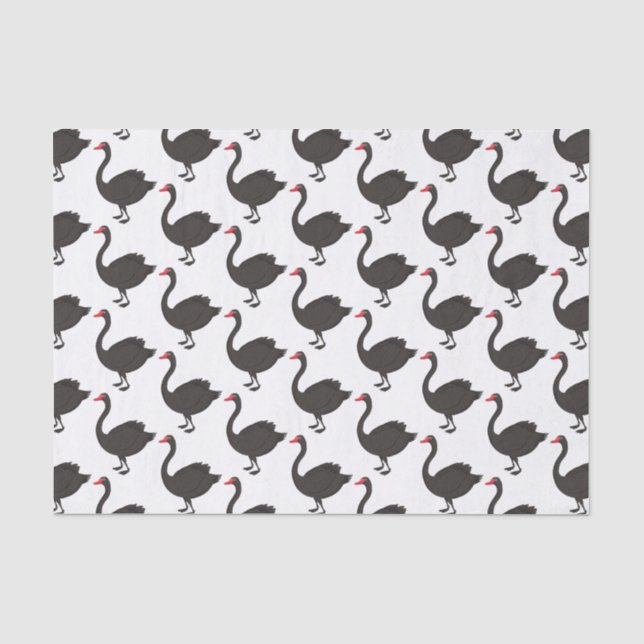 Black swan cartoon illustration tissue paper (Front)