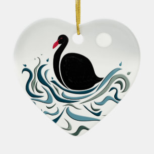 Black Swan Ceramic Tree Decoration