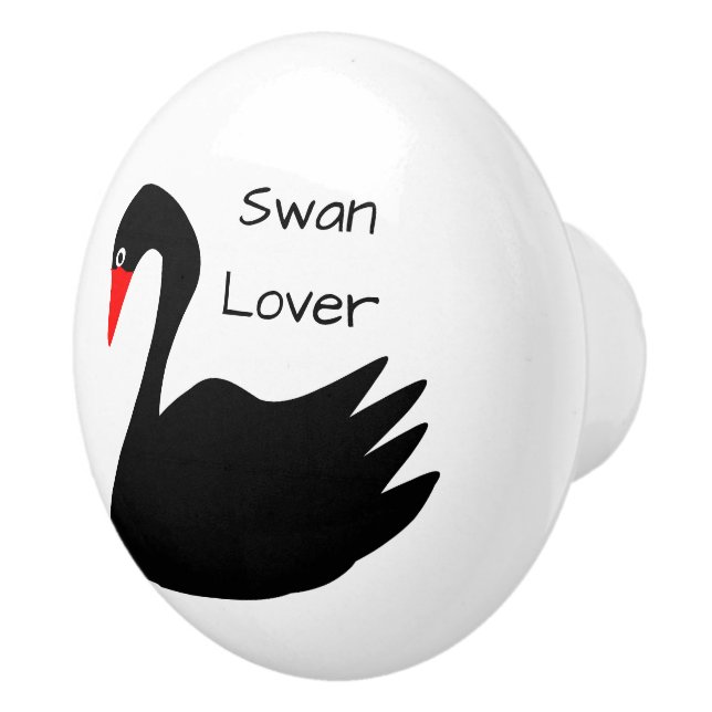 Black Swan Design Personalised Ceramic Knob (Right)