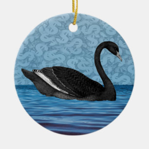 Black Swan Event Ceramic Ornament