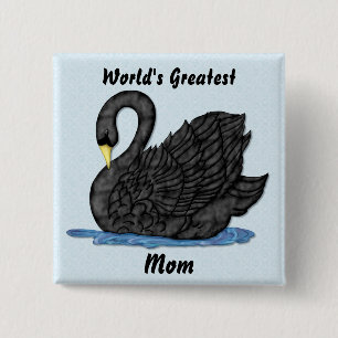 Black Swan for Mum 15 Cm Square Badge