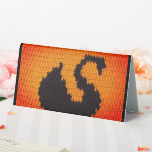 Black Swan in Warm Sunset Designer Crochet Print