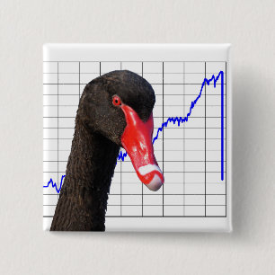 Black Swan Market Crash 15 Cm Square Badge