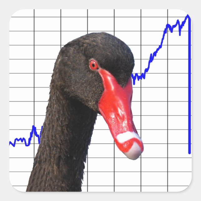 Black Swan Market Crash Square Sticker (Front)