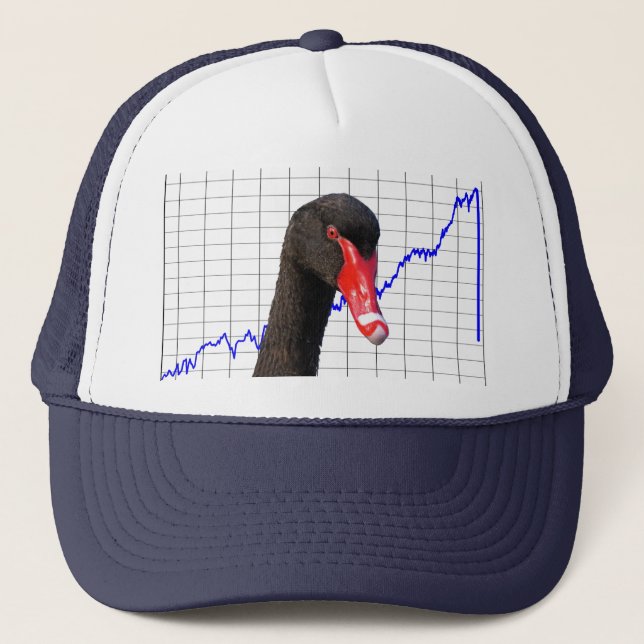 Black Swan Market Crash Trucker Hat (Front)