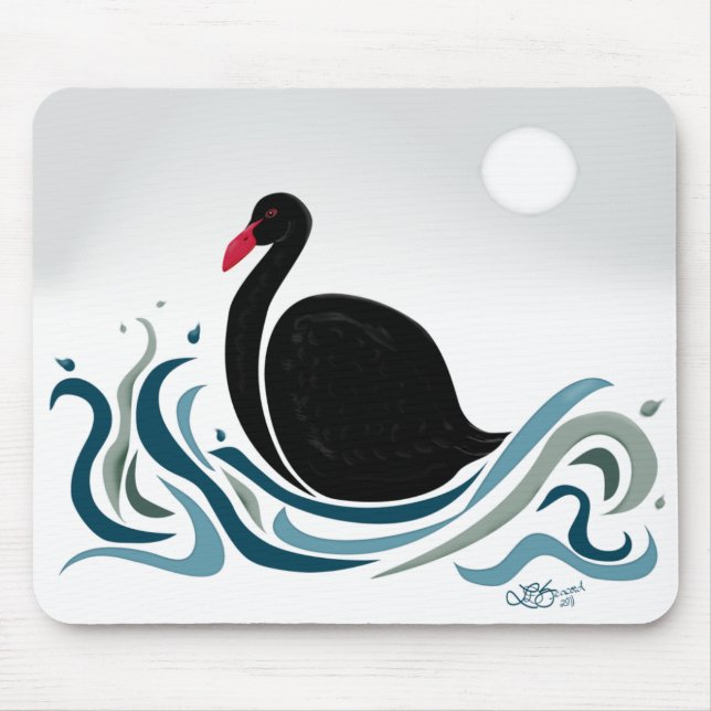 Black Swan Mouse Pad (Front)