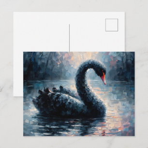 Black Swan Oil Painting Postcard