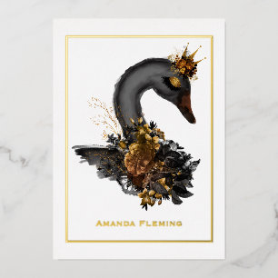 Black Swan Quinceañera Foil Invitation