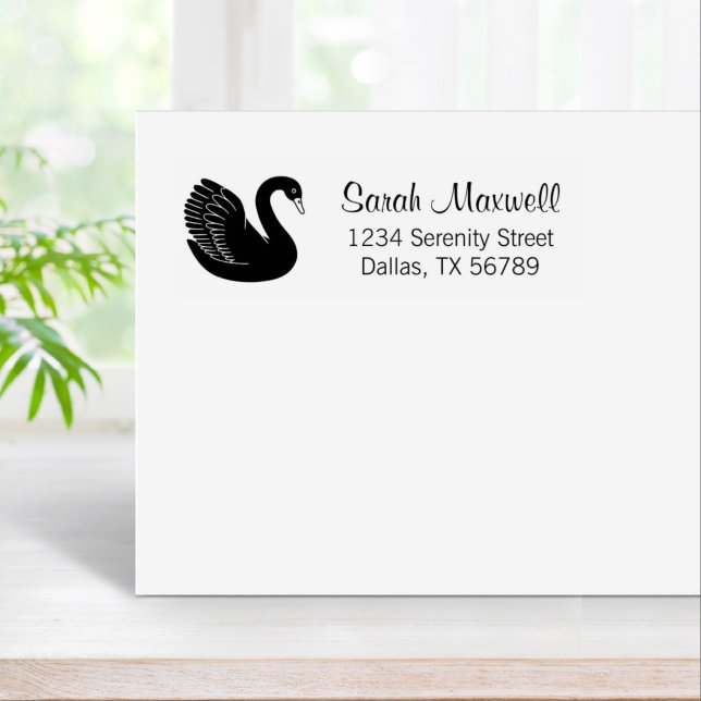 Black Swan Return Address Rubber Stamp (Creator Uploaded)