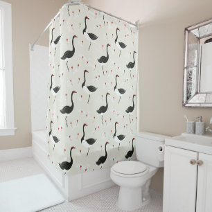 Black Swan Serenade Shower Curtain