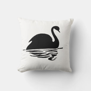 Black Swan Silhouette Cushion