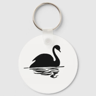 Black Swan Silhouette Key Ring