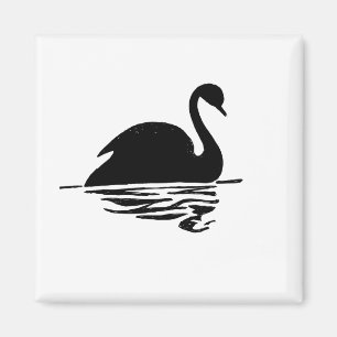 Black Swan Silhouette Magnet