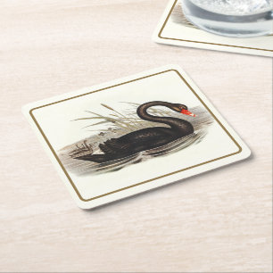 Black Swan Square Paper Coaster
