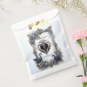 Black Swan Wedding Frame – Gothic Romance Love Favour Bag