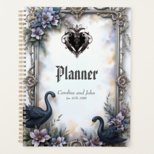 Black Swan Wedding Frame – Gothic Romance Love Planner