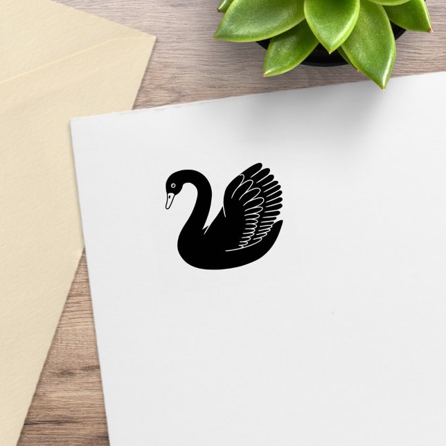 Black Swan Wings up 1x1 Rubber Stamp (Creator Uploaded)