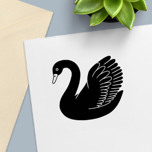 Black Swan Wings up Self-inking Stamp