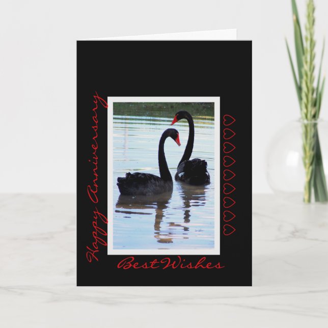 Black Swans Happy Anniversary Card (Front)
