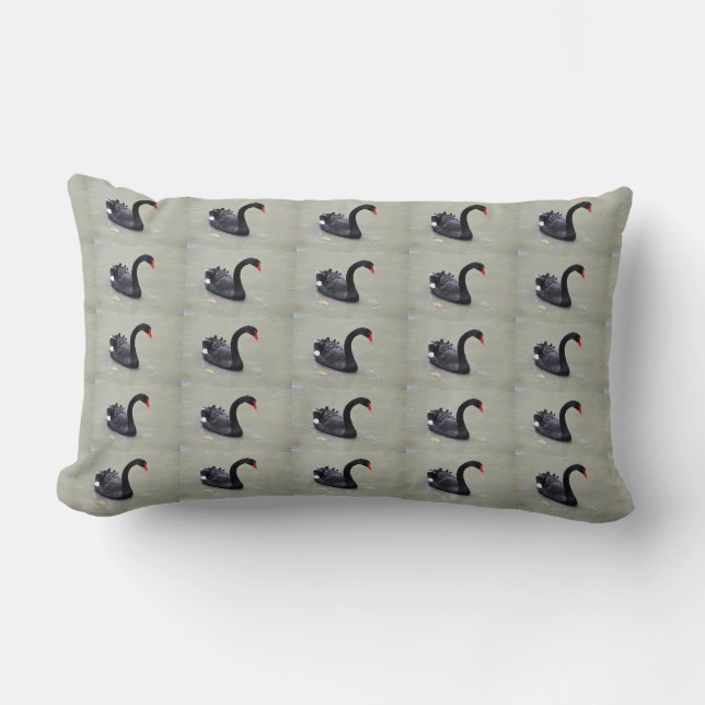 Black swans lumbar cushion (Front)