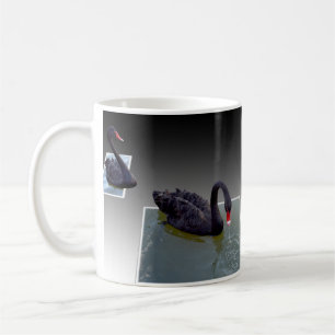 Black Swans Swimming In Ponds, Coffee Mug