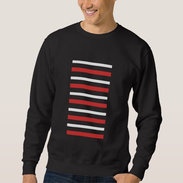 Black Sweatshirt with White and Red Lines (Front)