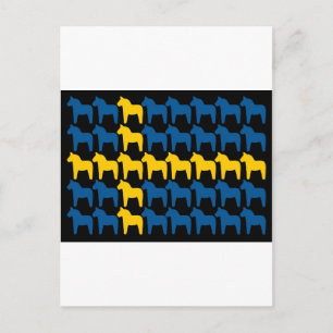 Black Sweden Dala Flag Postcard