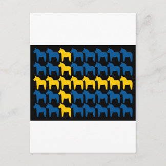 Black Sweden Dala Flag Postcard