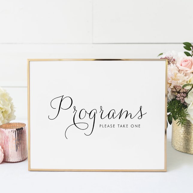 Black Sweet Calligraphy Wedding Programs Poster (Creator Uploaded)