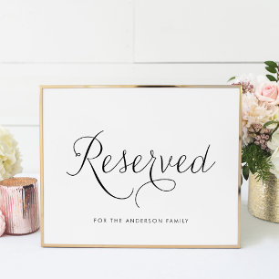 Black Sweet Calligraphy Wedding Reserved Poster