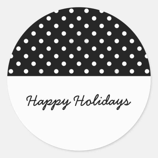 Black Sweet Polka Dot Holiday Stickers (Front)